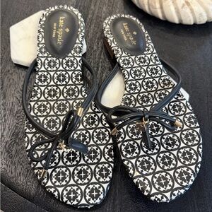 Kate Spade Mystic Black and White Patterned Sandals
